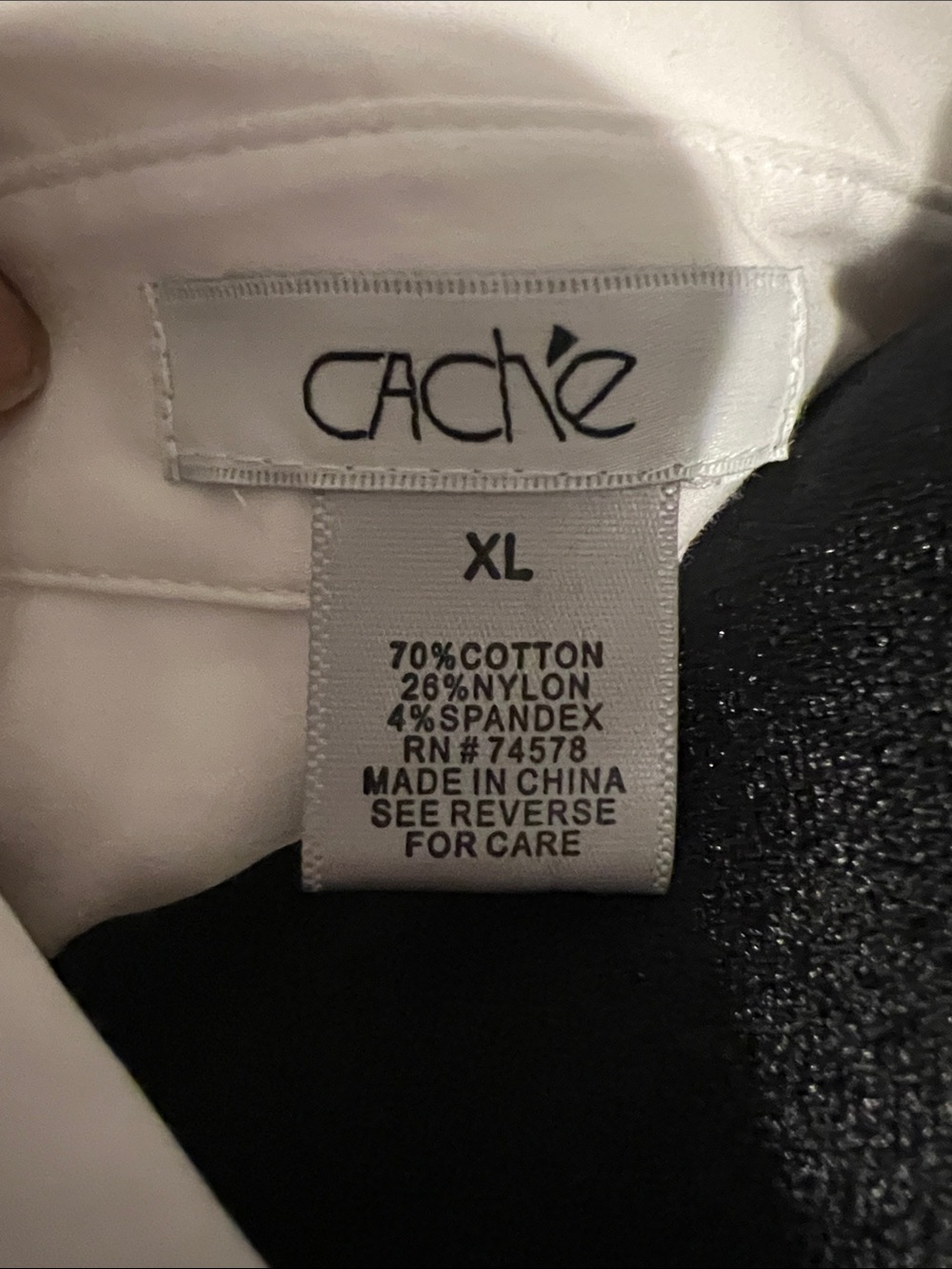 Cache White Button-Front Women’s Shirt with Front Ruching - Picture 2 of 7